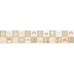 Coupon lingettes lavables motif lapin couronne fleurie