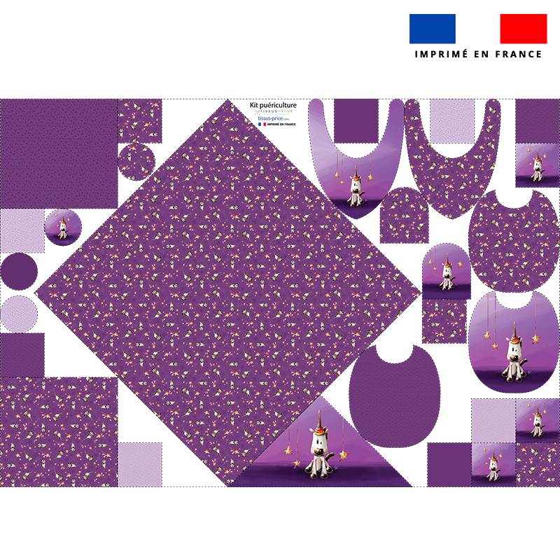 Coupon éponge kit puériculture motif licorne - Création Stillistic