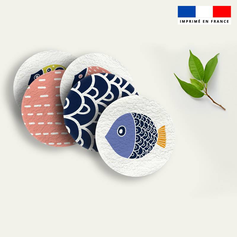 Coupon lingettes lavables motif poissons et écailles