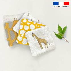 Coupon lingettes lavables motif girafe - Création Anne Clmt