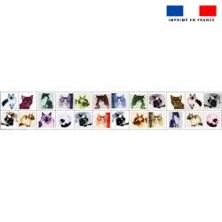 Coupon lingettes lavables motif chat multicolore - Création Anne