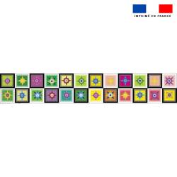 Coupon lingettes lavables motif étoile multicolore - Création Lita Blanc