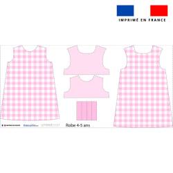 Patron robe enfant vichy rose