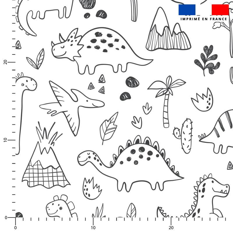 Coton à colorier motif dinosaure et volcan