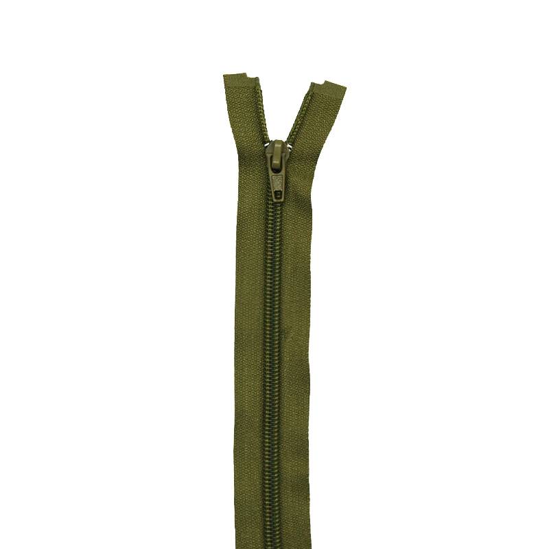 Fermeture en nylon vert kaki 75 cm séparable col 999 - Tissus Price