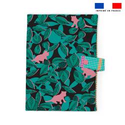 Patron imprimé pour protège carnet de santé motif tigre vert - Création Lili Bambou Design