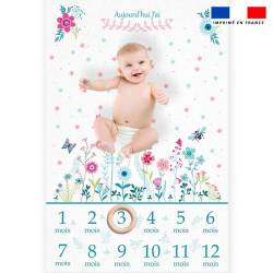 Coupon pour couverture mensuelle bébé motif flower
