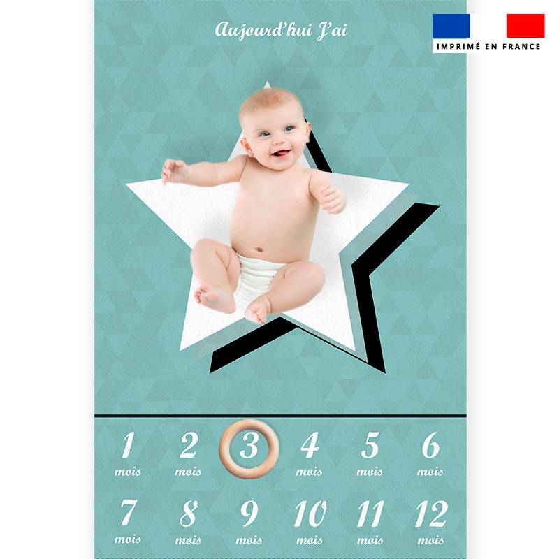 Coupon pour couverture mensuelle bébé motif étoile blanche