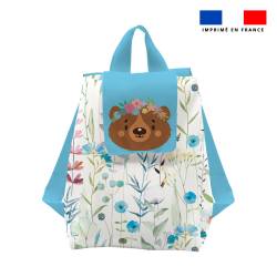Kit sac à dos enfant motif ours aquarelle