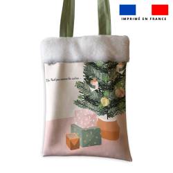 Coupon pour tote-bag motif Noël Scandinave + fausse fourrure