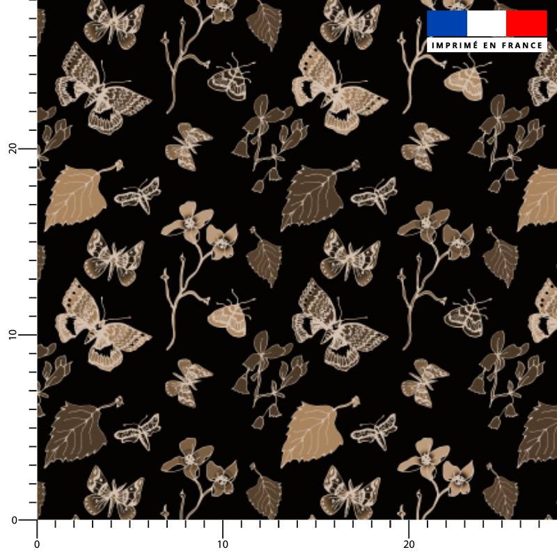 Papillons bruns - Fond noir - Création Lili Bambou Design
