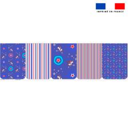Lot de 5 coupons éponge pour serviettes de table pour enfant motif licorne et pégase bleu - Création Lili Bambou Design