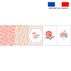 Lot de 5 coupons éponge pour serviettes de table pour enfant motif flamant rose