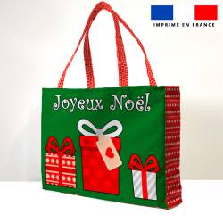 Kit couture sac cabas motif gnome de Noël