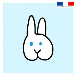 Coupon 45x45 cm bleu imprimé lapin - Création EG pour IDJY