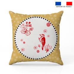 Coupon 45x45 cm imprimé oiseau rouge - Création Lili Bambou