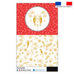 Kit pochette motif oiseaux ambres - Création Lili Bambou Design