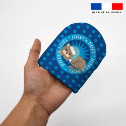 Kit mini-gants nettoyants motif joyeux noël chats - Création Lita Blanc