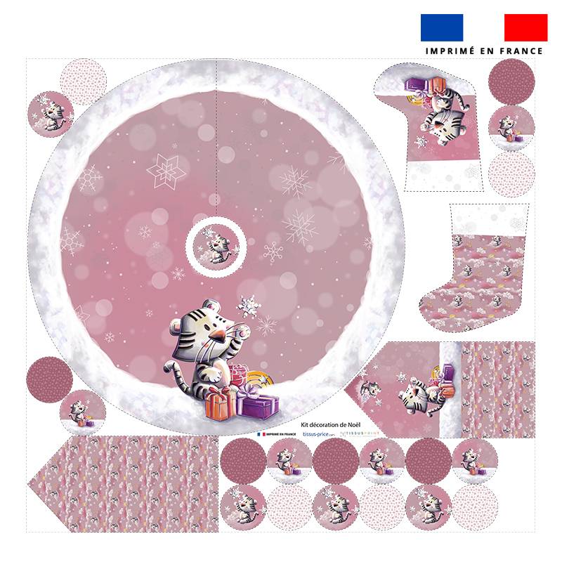 Kit décoration de Noel motif tigre blanc - Création Stillistic