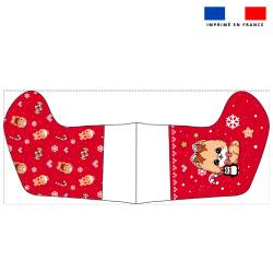 Kit chaussette de noel motif chien poméranien + Fausse fourrure - Création Jolifox