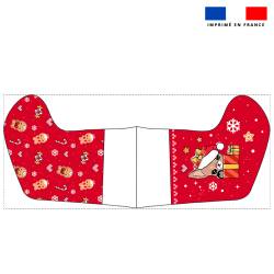 Kit chaussette de noel motif chien chihuahua + Fausse fourrure - Création Jolifox