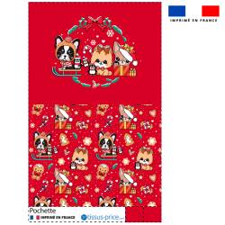 Kit pochette motif chiens de Noël - Création Jolifox