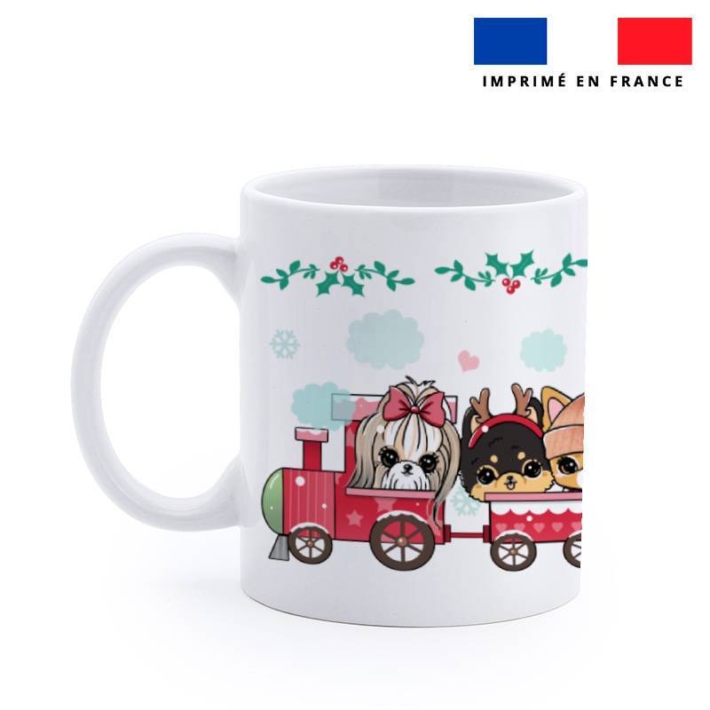 Mug imprimé chiens de Noel - Création Jolifox