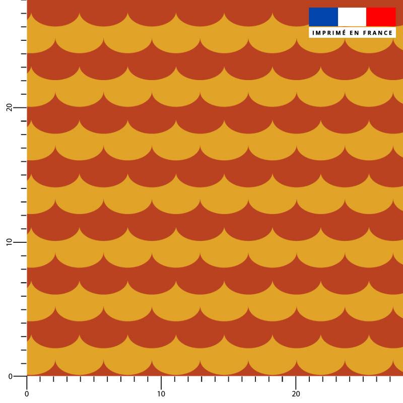 Ecailles bicolores - Fond jaune et terracotta