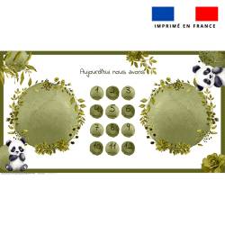 Coupon 135x74 cm pour couverture mensuelle jumeaux motif panda aquarelle