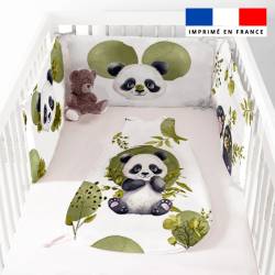 Coupon pour tour de lit motif panda aquarelle