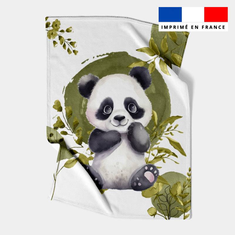 Coupon couverture imprimé panda aquarelle