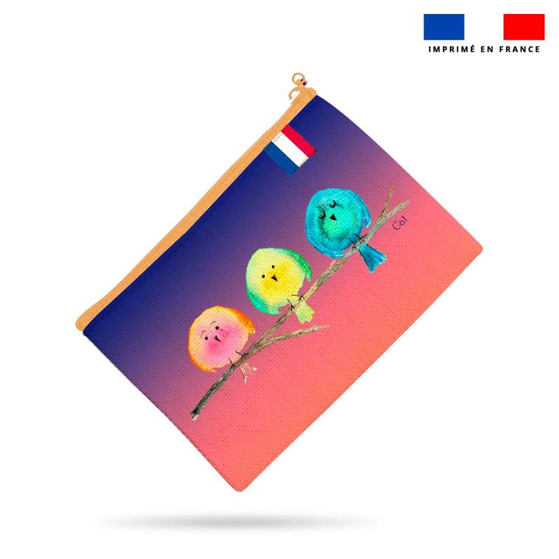 Kit pochette motif piou-pious - Création Cat&Colours