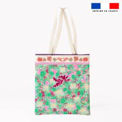 Coupon pour tote-bag turquoise motif bohème - Création Lili Bambou Design