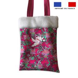 Coupon pour tote-bag rose motif bohème + fausse fourrure - Création Lili Bambou Design