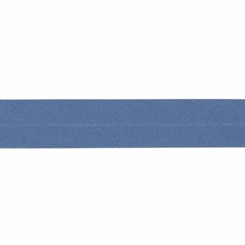 Biais en coton 20 mm bleu denim