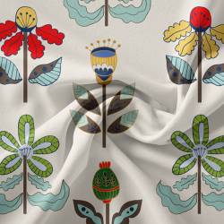Scandinave flower - Fond crème - Création Jasmine Blooms Designs