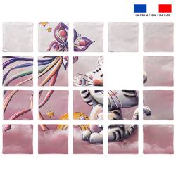 Patron imprimé pour jeu de puzzle 2 en 1 motif tigres - Création Stillistic
