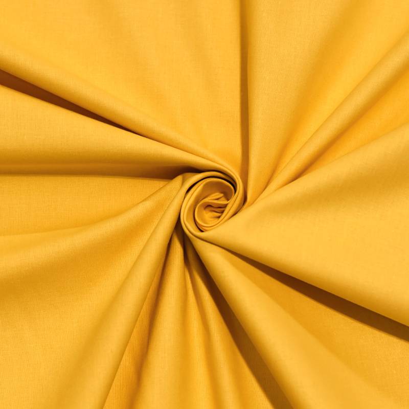 Tissu coton grande largeur jaune curcuma