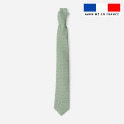 Patron cravate réversible motif géométrique vert sauge
