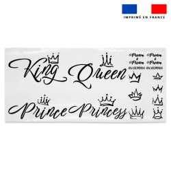 Planche DTF De Transfert Textile Personnalisée - Queen king princess & prince