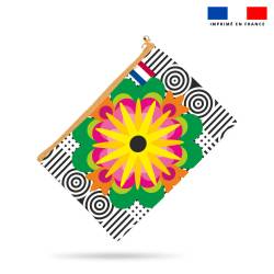 Kit pochette motif fleur 1 - Création Lita Blanc