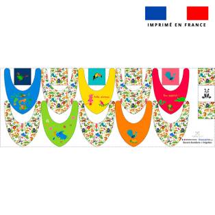 Coupon éponge bavoirs bandana motif animaux jungle color