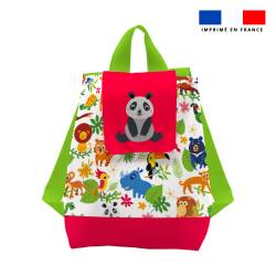 Kit sac à dos enfant motif animaux jungle color