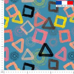 Formes multicolores Chiara - Fond bleu - Création Pierre-Alexandre PAUGAM