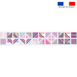Coupon lingettes lavables motif damier arc-en-ciel - Création Lili Bambou Design