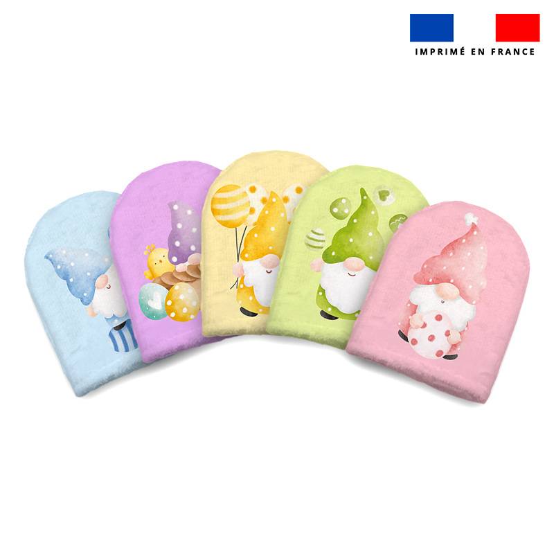 Kit mini-gants nettoyants motif gnome de Pâques