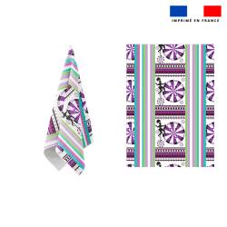Torchon imprimé petite roue violet - Création Lili Bambou Design