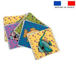 Coupon lingettes lavables motif poisson jaune et bleu - Création Lili Bambou Design