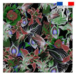Coupon 45x45 cm vert imprimé paradis jardin - Création Lili Bambou