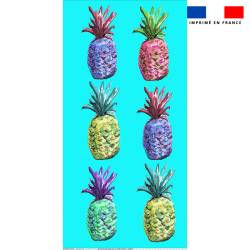 Coupon pour serviette de plage motif ananas multicolores - Création Cat&Colours